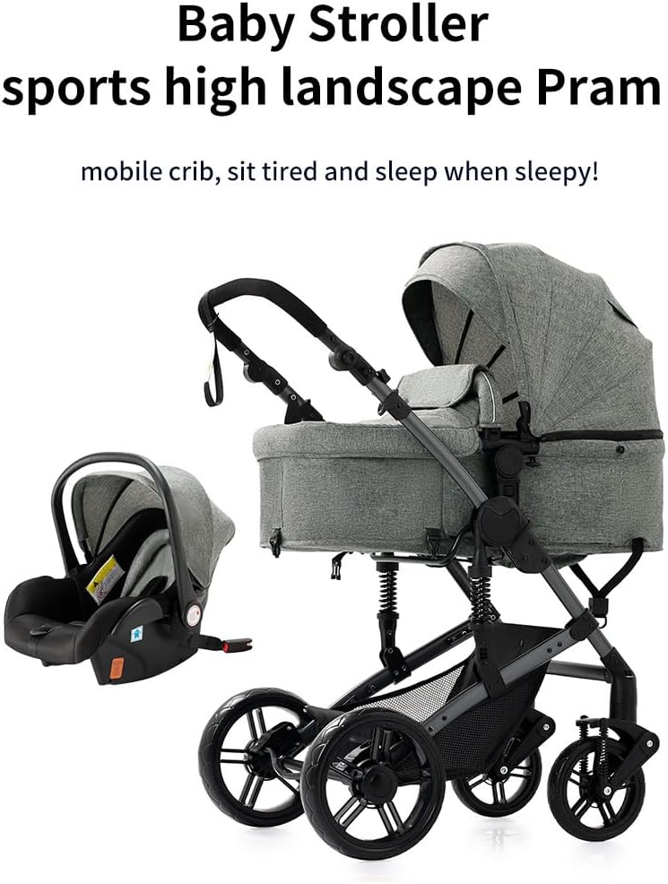 Oubeauou Cochecito de bebé 3 en 1 miniatura 3