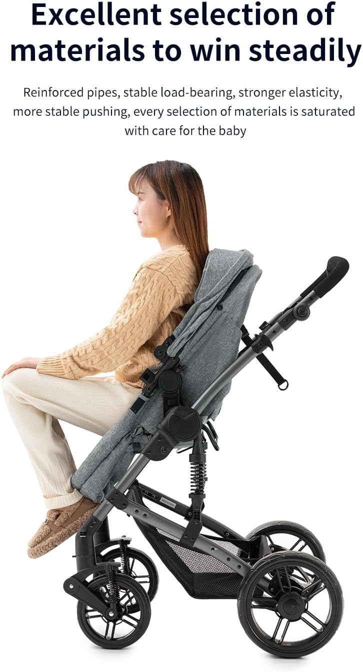 Oubeauou Cochecito de bebé 3 en 1 miniatura 9