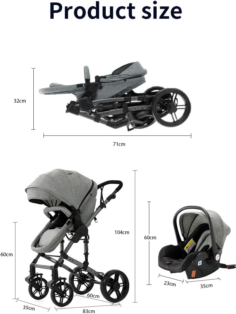 Oubeauou Cochecito de bebé 3 en 1 miniatura 10
